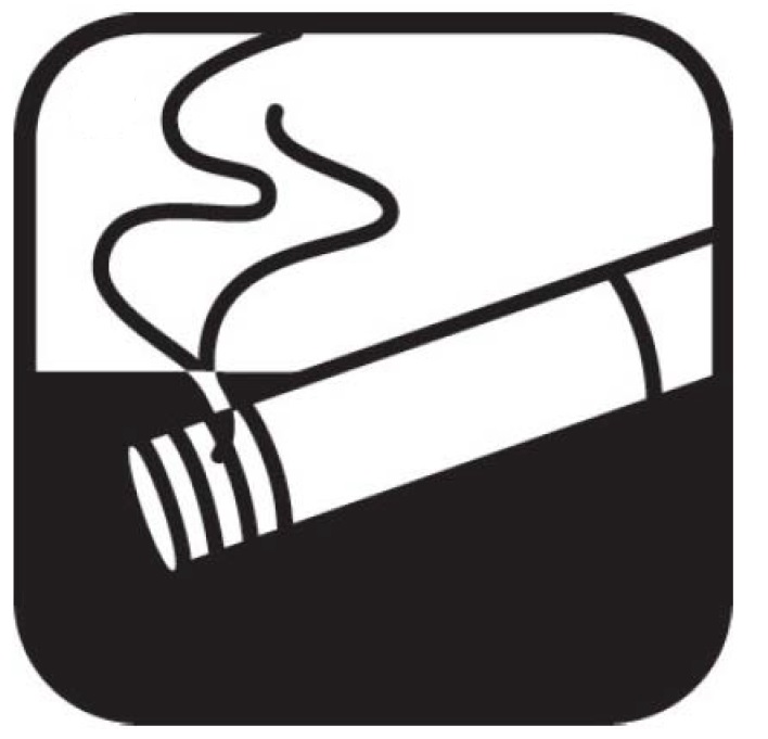 symbol odolnost vůči hořící cigaretě